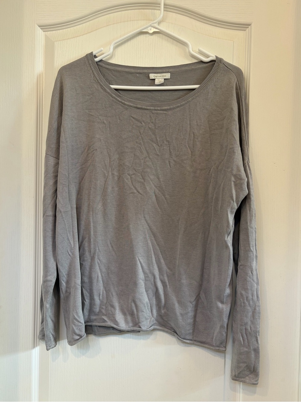 Garnet Hill Light Gray Crewneck Sweater